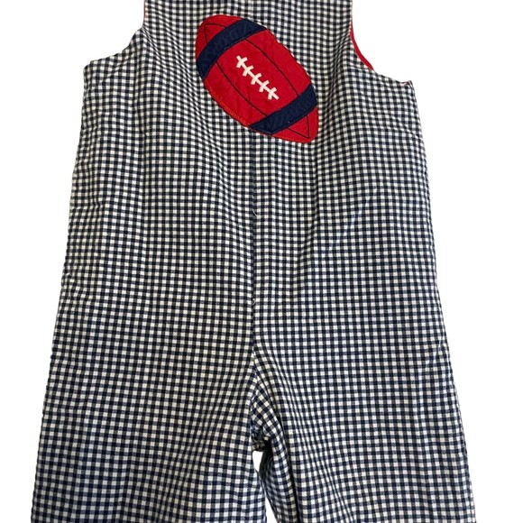 THE BAILEY BOYS RED BLUE GINGHAM REVERSIBLE LONG JOHN ROMPER 2T - Picture 8 of 12